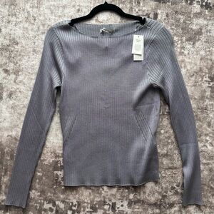 Gray Ribbed Sweater by Abercrombie & Fitch